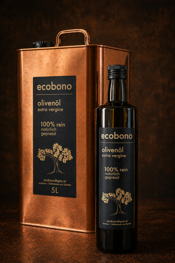 5 liter ecobono olive oil canister with 750 ml bottle