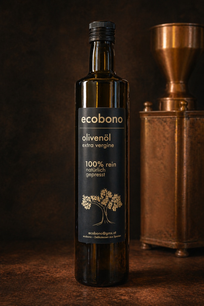 750 ml bottle of ecobono extra virgin olive oil